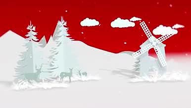 卡通剪纸风格白色圣诞节视频的预览图